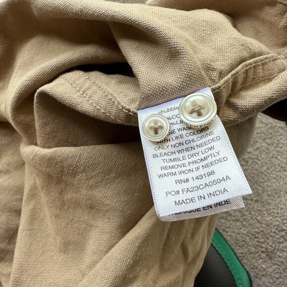 chubbies the expert friday shirt canvas khaki button up men xlarge - Picture 8 of 9